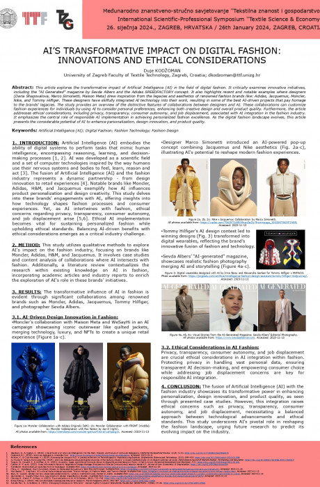 Kodzoman_AI’S TRANSFORMATIVE IMPACT ON DIGITAL FASHION INNOVATIONS AND ETHICAL CONSIDERATIONS_TZG2024_poster_page-0001